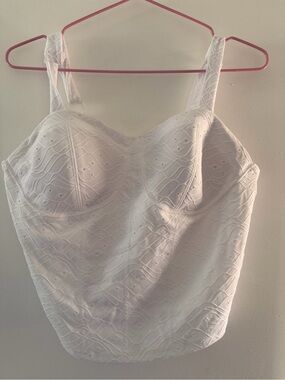 No Boundaries White Lace Bustier Cami